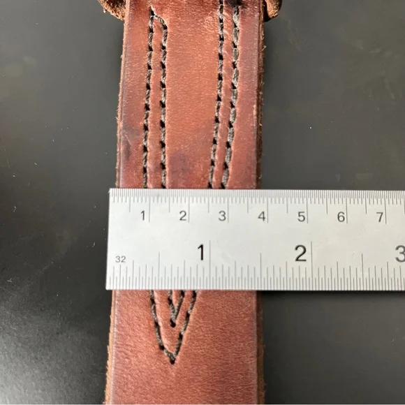 Unbranded Heavyweight Brown Leather Men's Belt Extra Long 50" - Picture 6 of 10